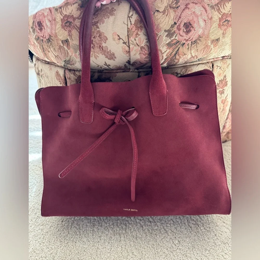 Mansur Gavriel Large Sun Tote in Burgundy Suede - Picture 1 of 9